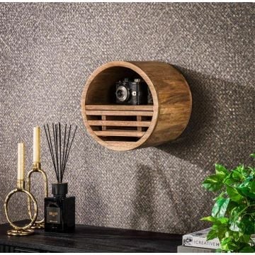 Etagère murale Wes ø30x25 cm- bois de manguier couleur sable