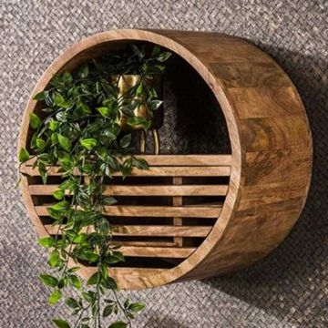 Etagère murale Wes ø40cm x25cm- bois de manguier couleur sable 