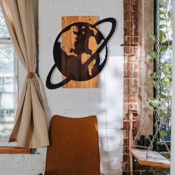 Wallity Accessoire mural décoratif en bois - Noyer noir