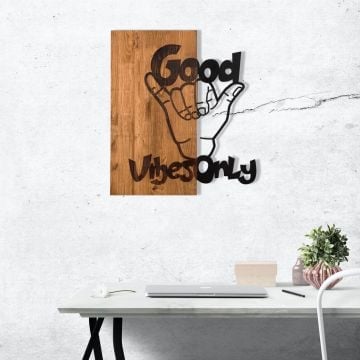 Wallity Accessoire mural décoratif en bois - 100% métal, noyer noir