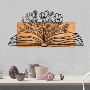 Wallity Accessoire mural décoratif en bois | Noyer noir | 100% métal