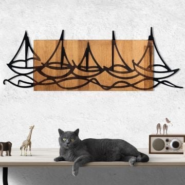 Wallity - Accessoire mural décoratif en bois | 100% métal | Noyer noir