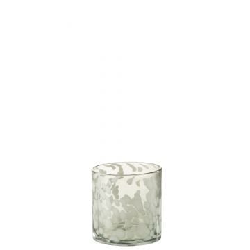 Photophore tache verre gris/blanc small
