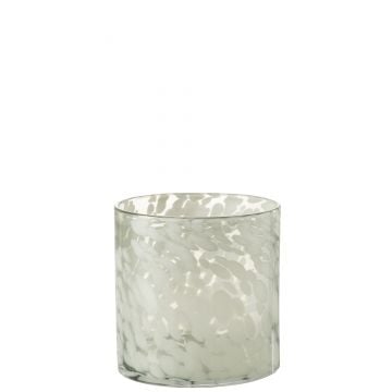 Photophore tache verre gris/blanc medium