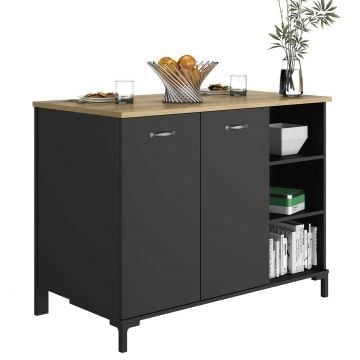 Meuble de bar Manchester | 120 x 66 x 93 cm | Design Helvezia Oak