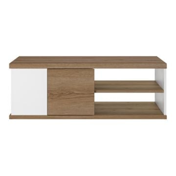Table basse Magda | 110 x 60 x 40 cm | Marron Laqué Blanc