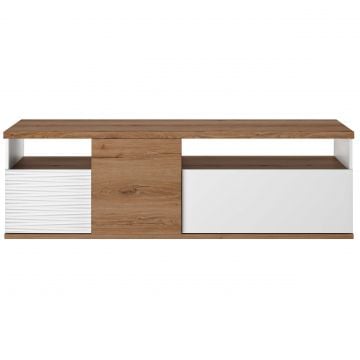 Meuble TV Magda | 182 x 47 x 57 cm | Brun brillant blanc