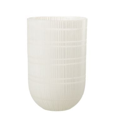 Vase rond taille verre blanc