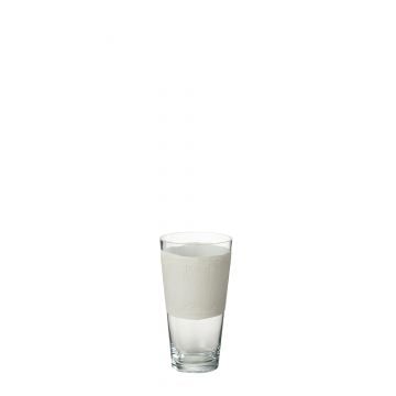 Vase delph verre transparent/blanc extrasmall