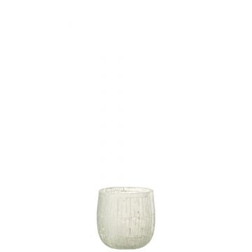 Photophore mosaique verre gris clair medium