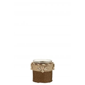 Photophore coquillages verre brown