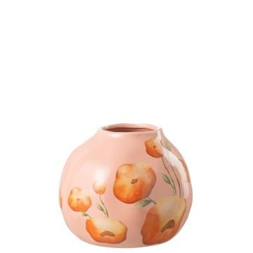 Vase fleur large ceramique saumon/orange