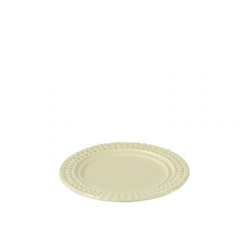 Assiette rond ceramique jaune