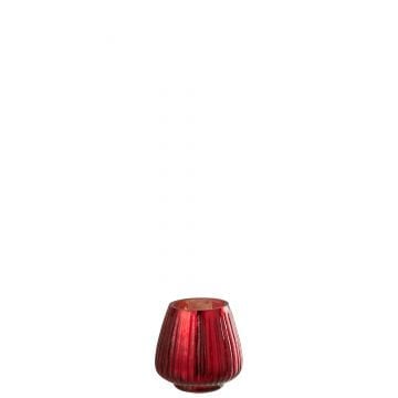 Photophore cotele verre rouge