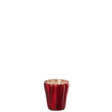 Photophore verre rouge