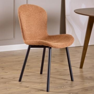 Chaise de salle à manger Ezra - 50x58x86cm - tissu terracotta