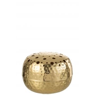 Vase boule avec trous metal or large