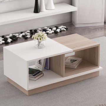 Table basse Woody Fashion | 90 x 45 x 36 cm | Oak White design