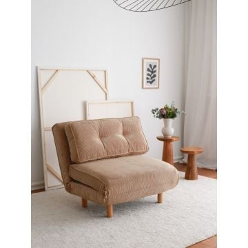 Atelier Del Sofa Canapé-lit 1 place en tissu 100% TEDDY, marron