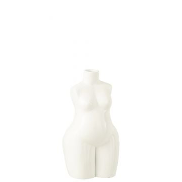 Vase femme corps resine brillant blanc small