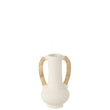 Vase amphore leo terracotta blanc/naturel