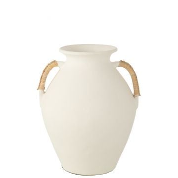 Vase leo terracotta blanc/naturel
