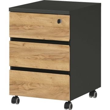 Plateau Miguel avec 3 tiroirs - anthracite/ochre