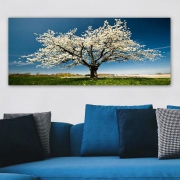 Peinture sur toile décorative multicolore | Erin | 100 anvas, cadre en bois | 50x120