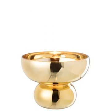 Bol sur pied arrondi verre doré