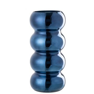 Vase chenille verre bleu