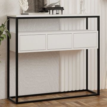 Console moderne blanche | 18mm d'épaisseur | 100% mélaminé | 100x90x29cm