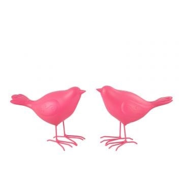 Oiseau polyresine rose large assortiment de 2