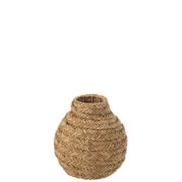 Vase tressé jonc de mer naturel small