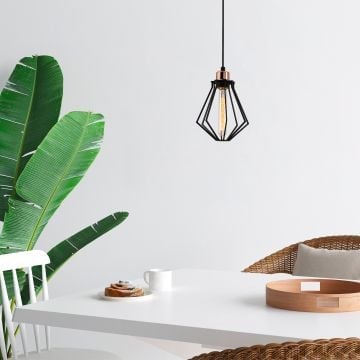 Lustre épuré et contemporain | 18 cm de diamètre | Finition bronze noir