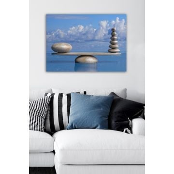 Bractée Peinture sur toile multicolore | 50x70 cm | Cadre 100% bois