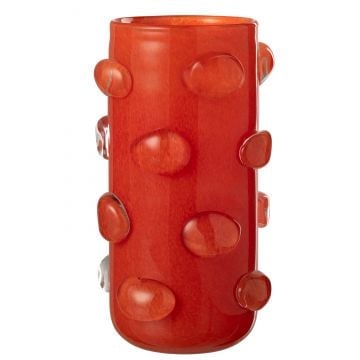 Vase aruna verre rouge large