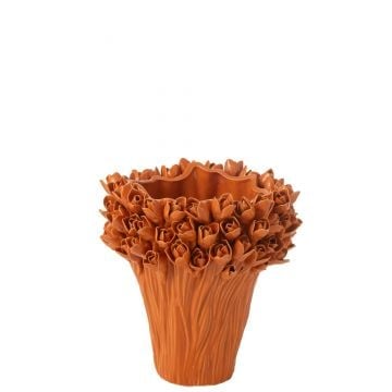 Vase ambrosia ceramique orange medium