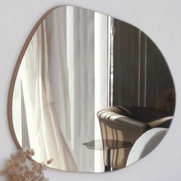 Miroir mural mélaminé Locelso - Or | forme organique