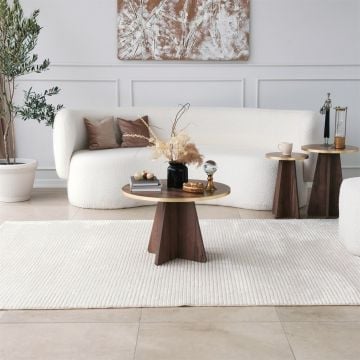 Table basse moderne chic Woody Fashion 100% panneau de particules mélaminé Noyer doré