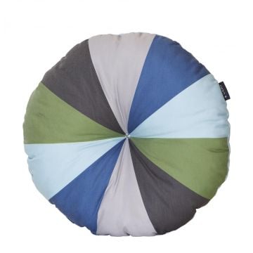 Coussin rond - vert/bleu