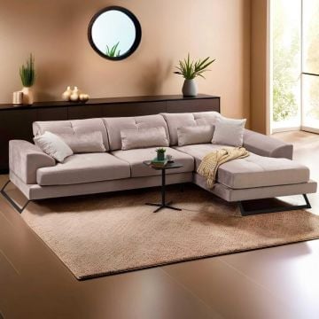 Siège d'angle Artie | 308 x 100 x 92 cm | Beige