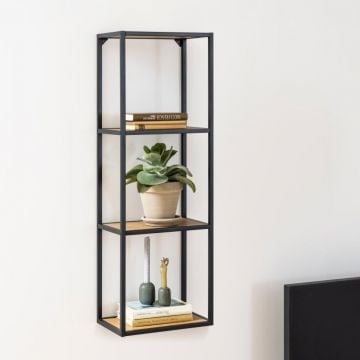 Étagère murale Dover 37cm - chêne/noir