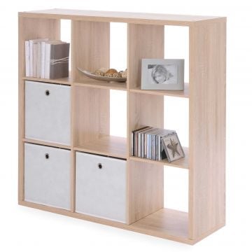 Cube de rangement Max 9 niches - chêne