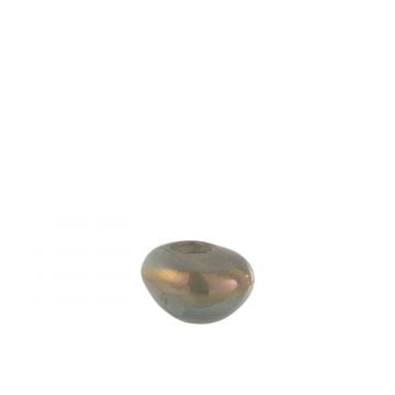 Vase leo rond verre gris