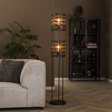 Lampadaire Basky 166 cm - nickel noir