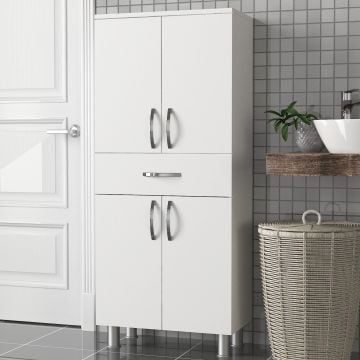 Armoire de salle de bain en bois d'art, épaisseur 18mm, blanc