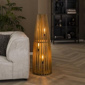 Lampadaire Luminous Aura-bois de manguier massif