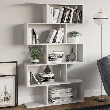 Bibliothèque Elegance | Blanc | 100% Mélamine | Epaisseur 18mm | 90x156x20 cm