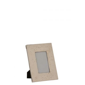 Cadre photo rectangulaire irregulier aluminium/verre argent
