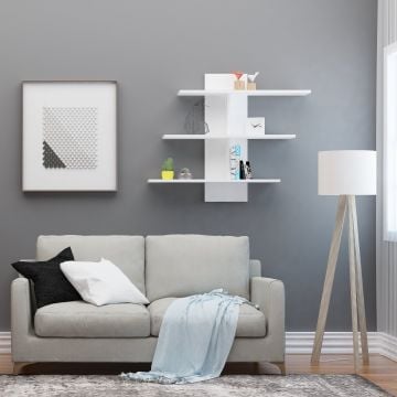 Etagère murale Woody Fashion | 100% mélaminé | 111x90x20 cm | Blanc